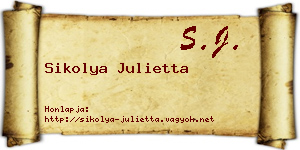 Sikolya Julietta névjegykártya